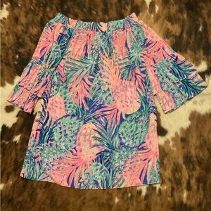 Lilly Pulitzer Pineapple off the shoulder dress
